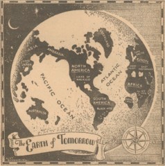 Carte de la Terre - dessin original "Pulp"