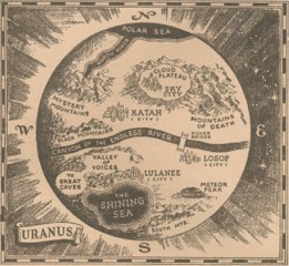 Carte de Uranus (Alméria) - dessin original "Pulp"