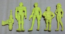 Captain Future figurines en gomme : détail des figurines