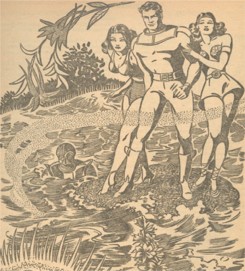 Illustration Pulp Startling Stories The Solar Invasion Captain Future  Grag Joan Randall N'rala